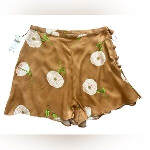 NEW Maeve x Anthropologie Floral Satin Shorts Size 2
